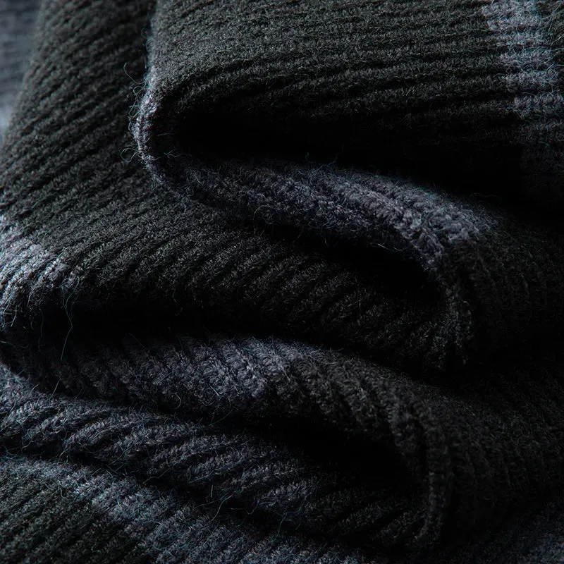 8XL 7XL 6XL High End Luxury Wool Pull Homme 2024 New Fall Winter Fashion Striped Sweater Men Casual Loose Mens Pullover Sweaters