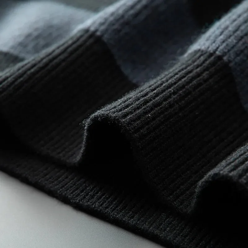8XL 7XL 6XL High End Luxury Wool Pull Homme 2024 New Fall Winter Fashion Striped Sweater Men Casual Loose Mens Pullover Sweaters
