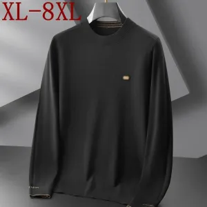 8XL 7XL 6XL Pull Homme 2024 New Autumn Winter Top Grade Luxury Wool Sweater Men Clothing Business Casual Mens Soft Pullovers
