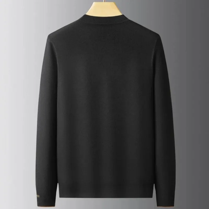 8XL 7XL 6XL Pull Homme 2024 New Autumn Winter Top Grade Luxury Wool Sweater Men Clothing Business Casual Mens Soft Pullovers