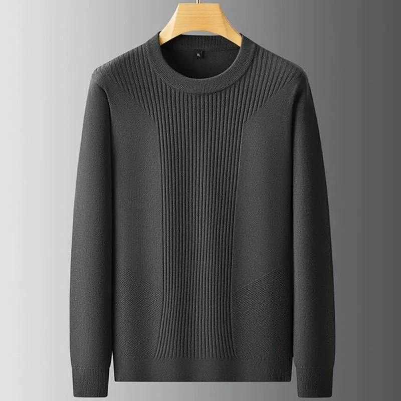 8XL 7XL 6XL Pull Homme 2024 New Fall Winter Top Grade Luxury Wool Sweater Men Soft Warm Mens Jumper Casual Loose Male Sweaters