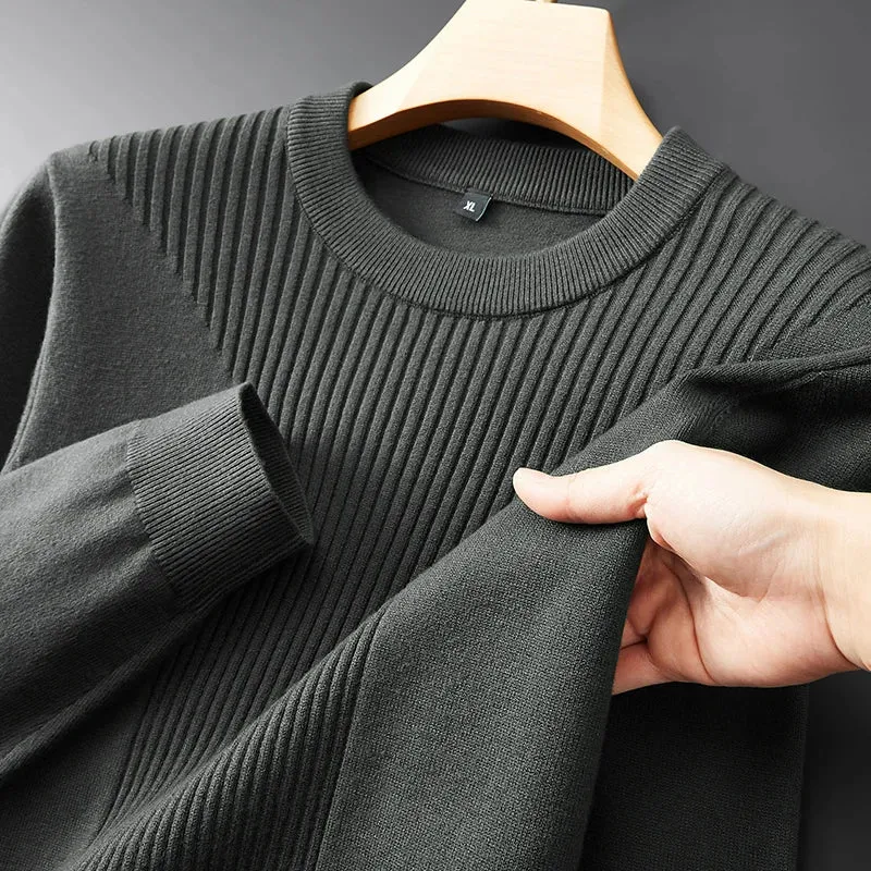 8XL 7XL 6XL Pull Homme 2024 New Fall Winter Top Grade Luxury Wool Sweater Men Soft Warm Mens Jumper Casual Loose Male Sweaters