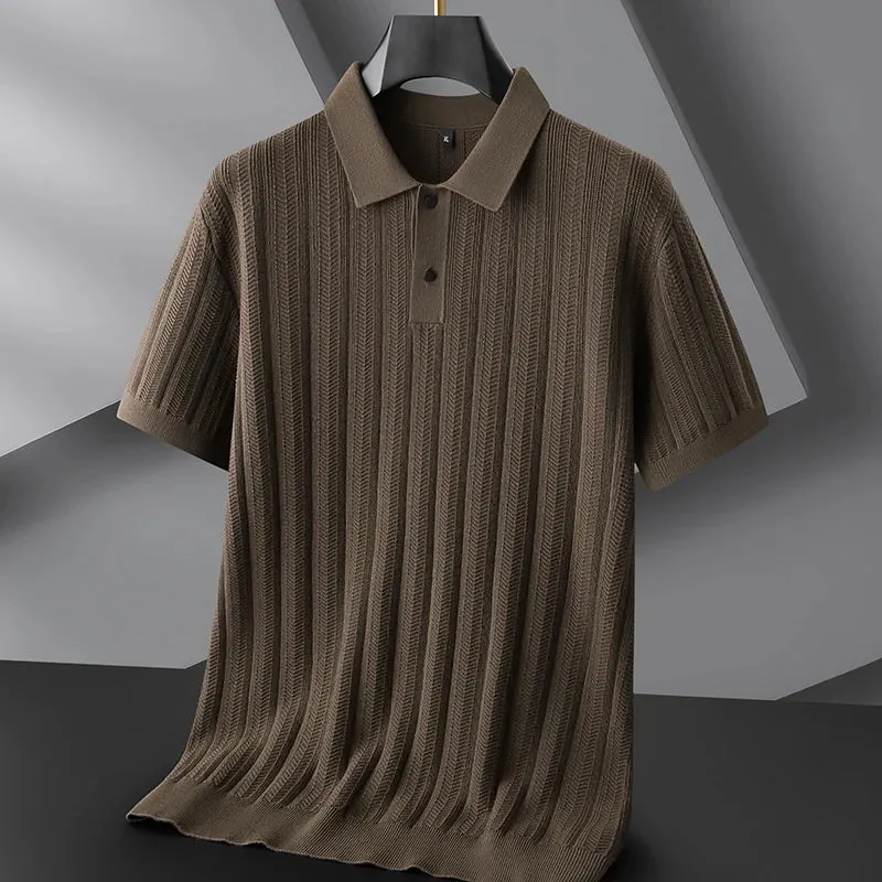 8XL 7XL 6XL Soft Warm Pull Homme 2024 New Fall High End Luxury Sweater Men Short Sleeve Lapel Mens Jumpers Casual Loose Pullover