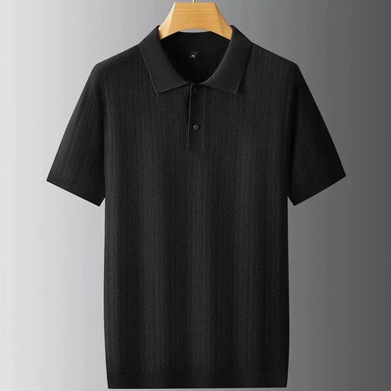 8XL 7XL 6XL Soft Warm Pull Homme 2024 New Fall High End Luxury Sweater Men Short Sleeve Lapel Mens Jumpers Casual Loose Pullover