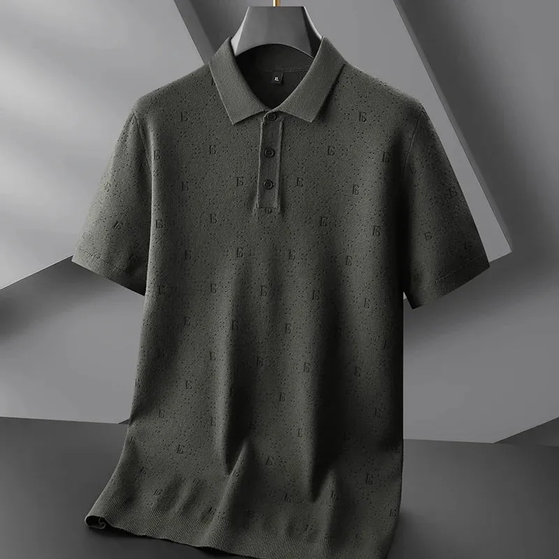 8XL 7XL 6XL Soft Warm Pull Homme 2024 New Fall High End Luxury Wool Sweater Men Short Sleeve Lapel Mens Sweaters Loose Pullovers