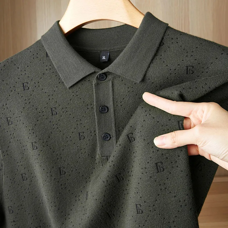 8XL 7XL 6XL Soft Warm Pull Homme 2024 New Fall High End Luxury Wool Sweater Men Short Sleeve Lapel Mens Sweaters Loose Pullovers
