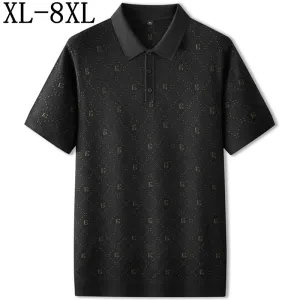 8XL 7XL 6XL Soft Warm Pull Homme 2024 New Fall High End Luxury Wool Sweater Men Short Sleeve Lapel Mens Sweaters Loose Pullovers