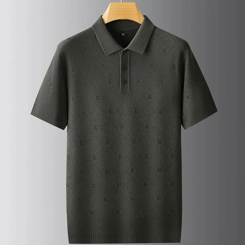 8XL 7XL 6XL Soft Warm Pull Homme 2024 New Fall High End Luxury Wool Sweater Men Short Sleeve Lapel Mens Sweaters Loose Pullovers