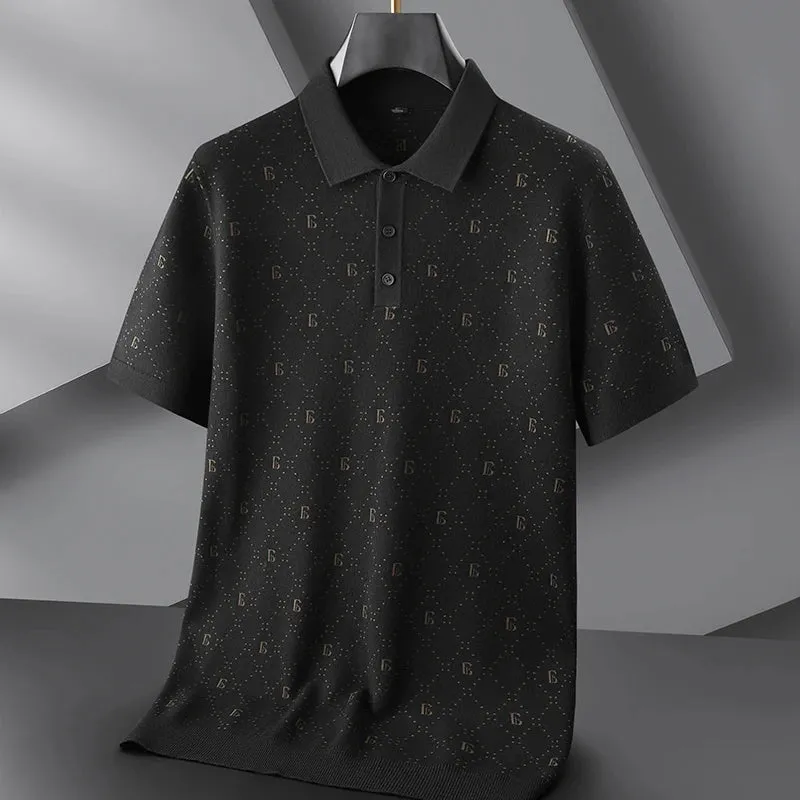 8XL 7XL 6XL Soft Warm Pull Homme 2024 New Fall High End Luxury Wool Sweater Men Short Sleeve Lapel Mens Sweaters Loose Pullovers