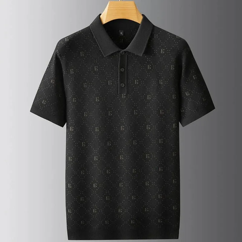 8XL 7XL 6XL Soft Warm Pull Homme 2024 New Fall High End Luxury Wool Sweater Men Short Sleeve Lapel Mens Sweaters Loose Pullovers