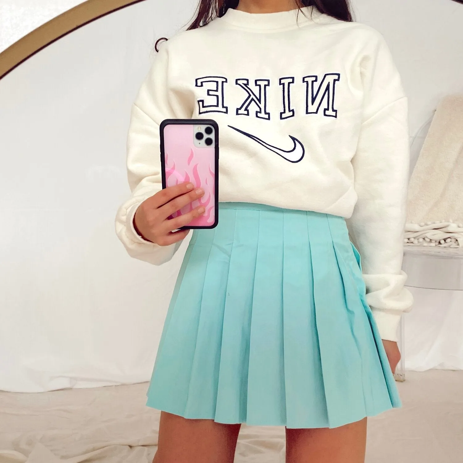 Adalynn Teal Pleated Skirt