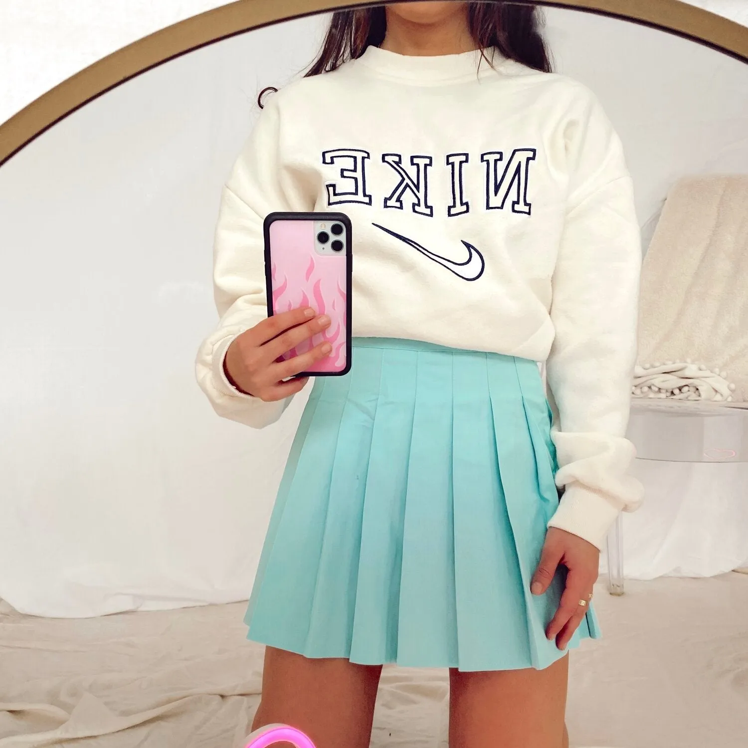 Adalynn Teal Pleated Skirt