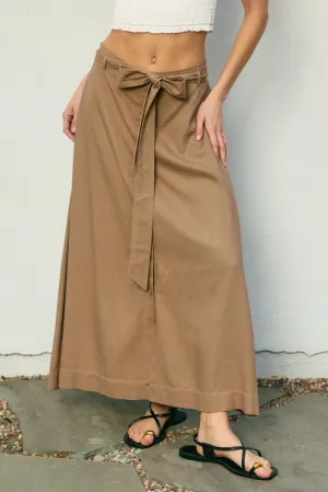 Addison Button Detail A Line Midi Skirt