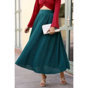 AlterEGO Delilah Pretty Pleat Umbrella Green Maxi Skirt
