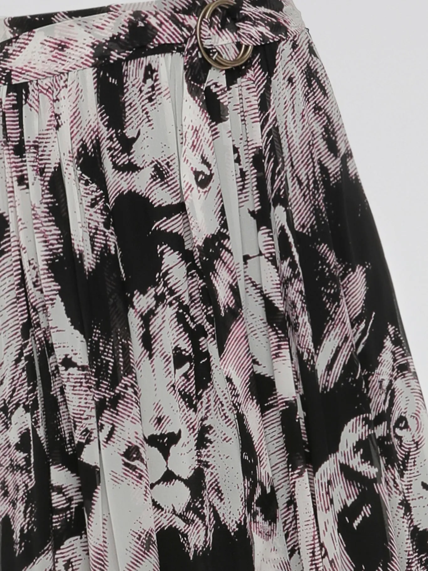 Animal Print Pleated Maxi Dress