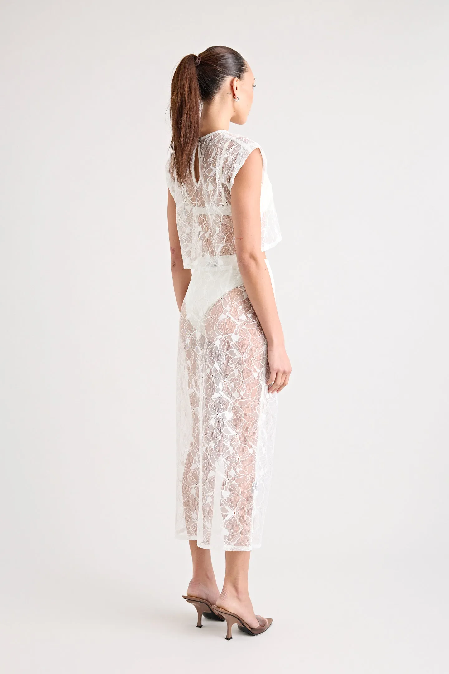 ASTRID LACE SKIRT | WHITE