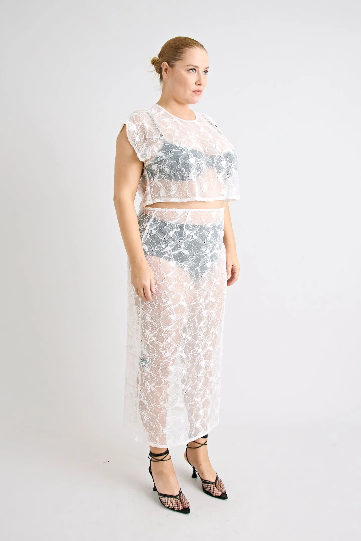 ASTRID LACE SKIRT | WHITE