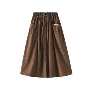 Autumn and Winter Women's Mid-length High Waist Skirt