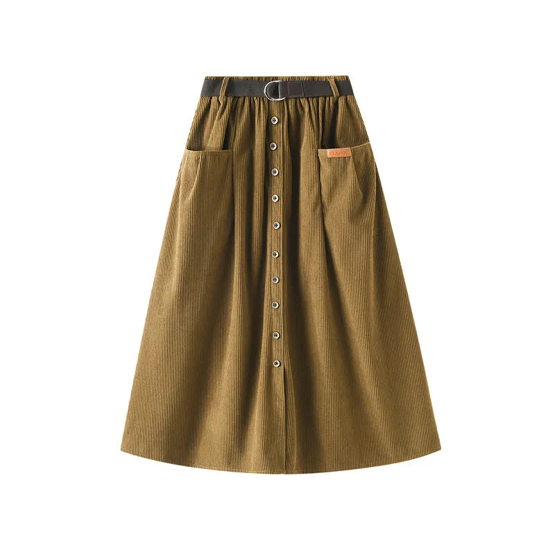 Autumn and Winter Women's Mid-length High Waist Skirt