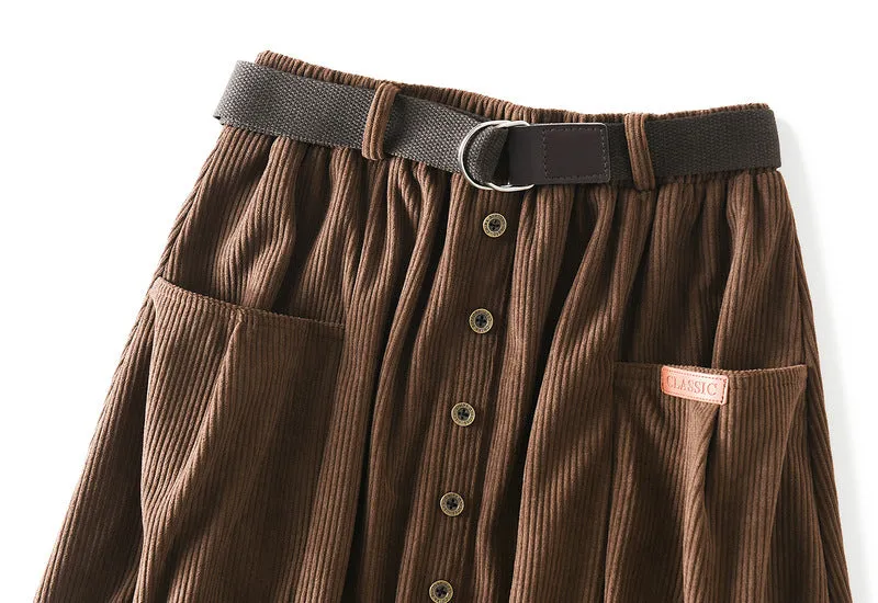 Autumn and Winter Women's Mid-length High Waist Skirt