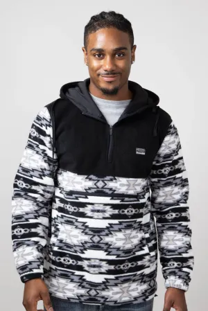 Aztec Color Block Hooded Pullover for Men in Charcoal | FK76 MP1656-GRY
