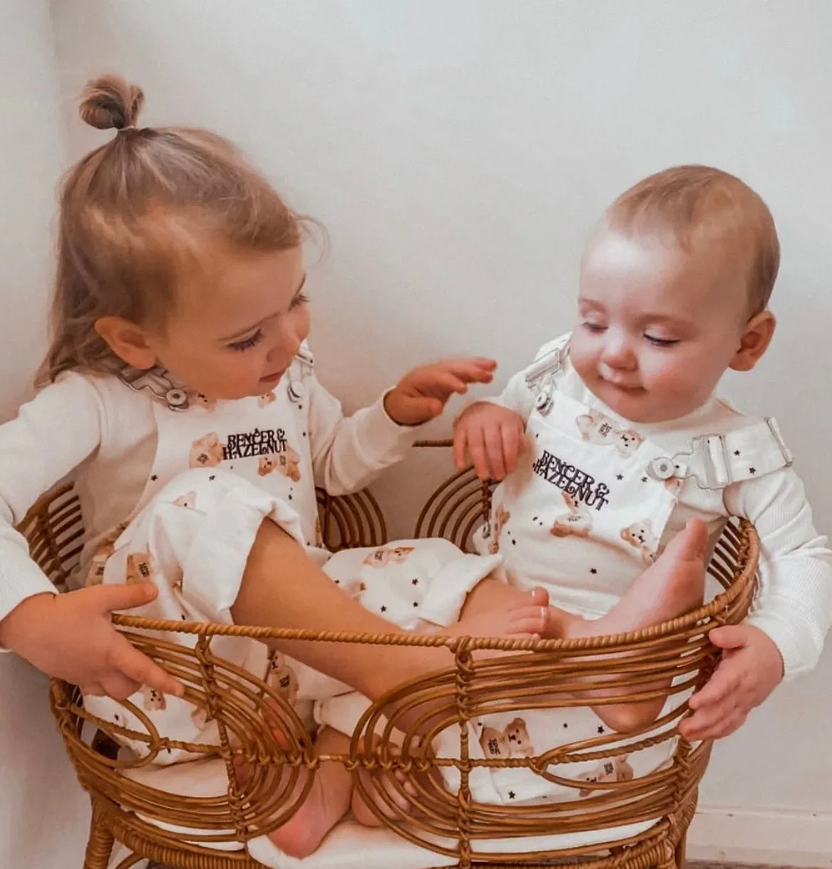 Basil Bear Denim Overalls | Bencer and Hazelnut