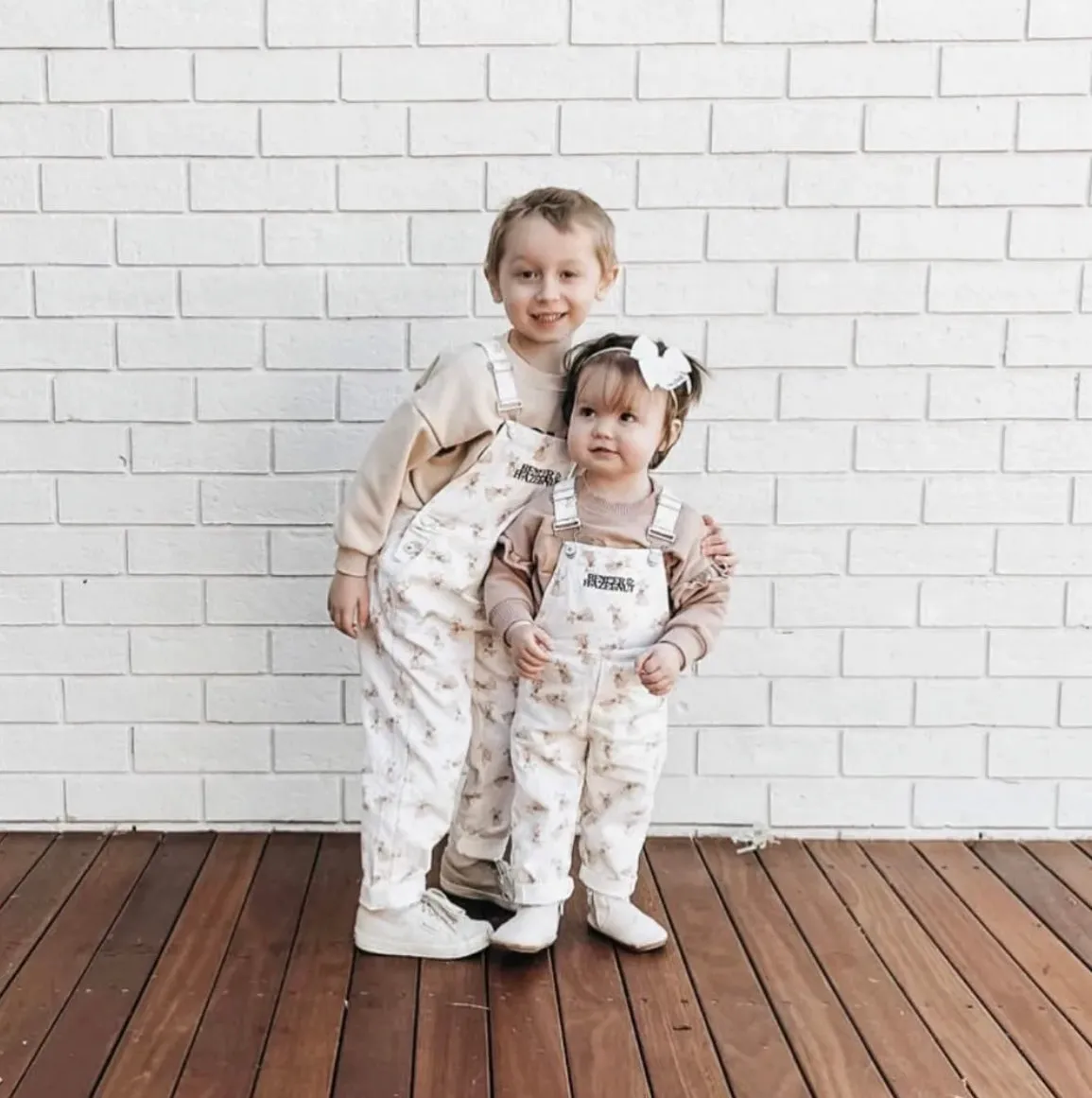 Basil Bear Denim Overalls | Bencer and Hazelnut