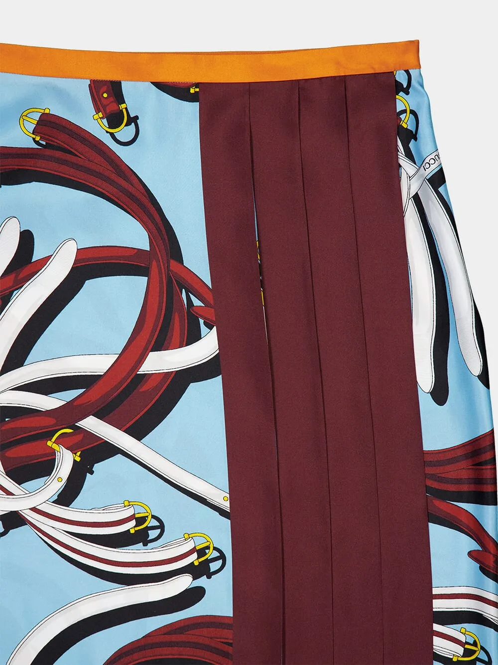 Belt Series Silk Midi Skirt