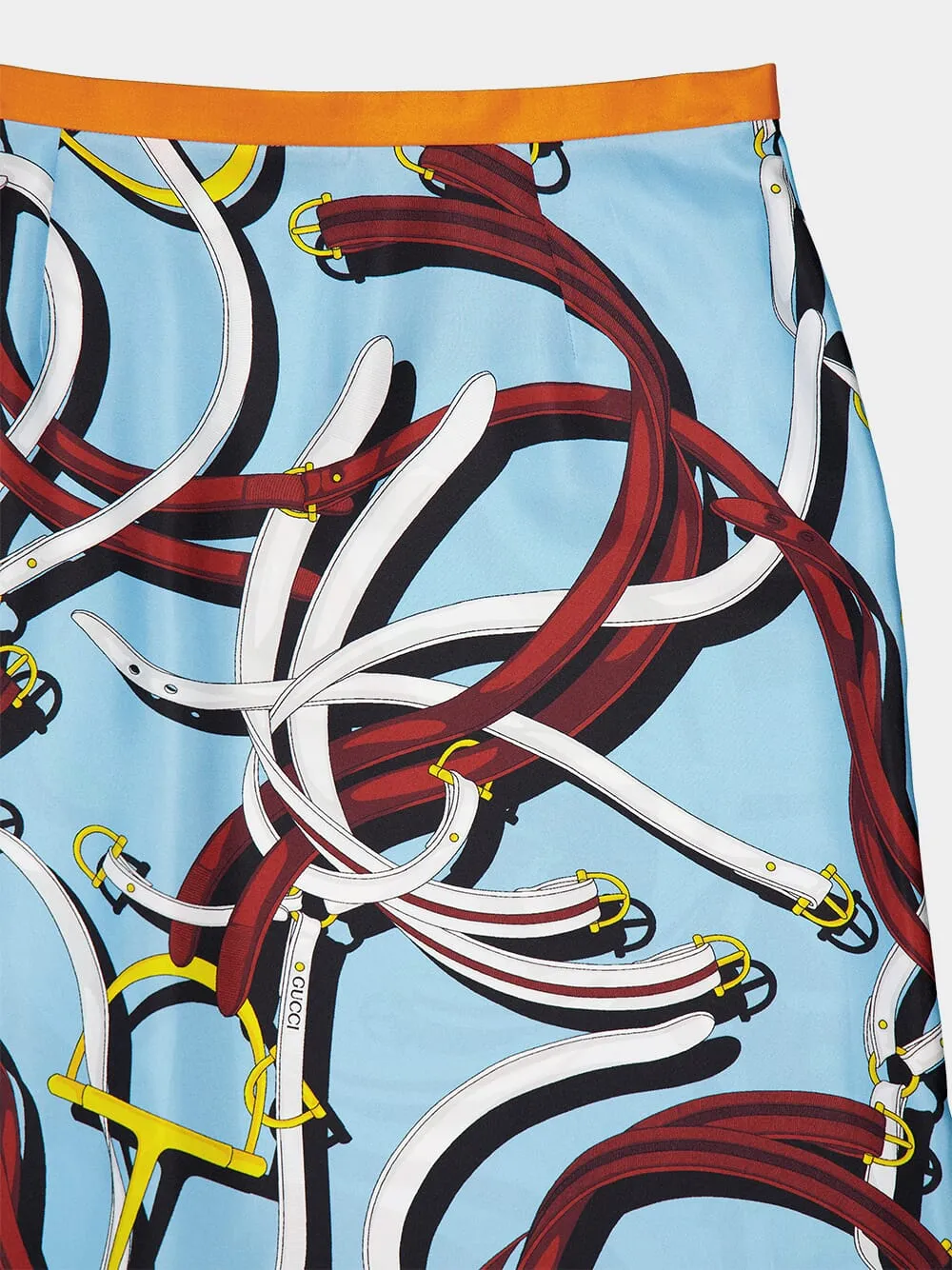 Belt Series Silk Midi Skirt