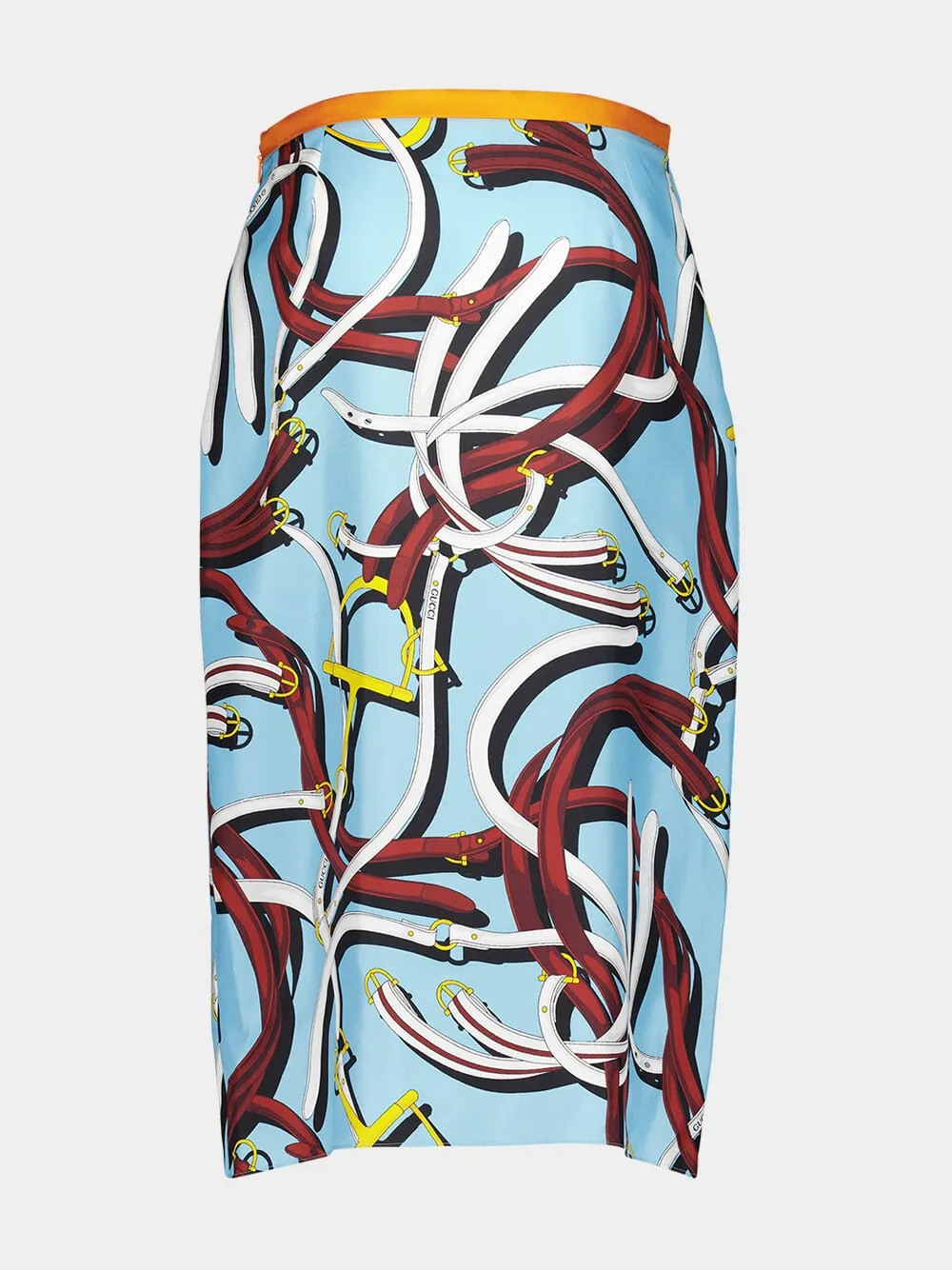 Belt Series Silk Midi Skirt