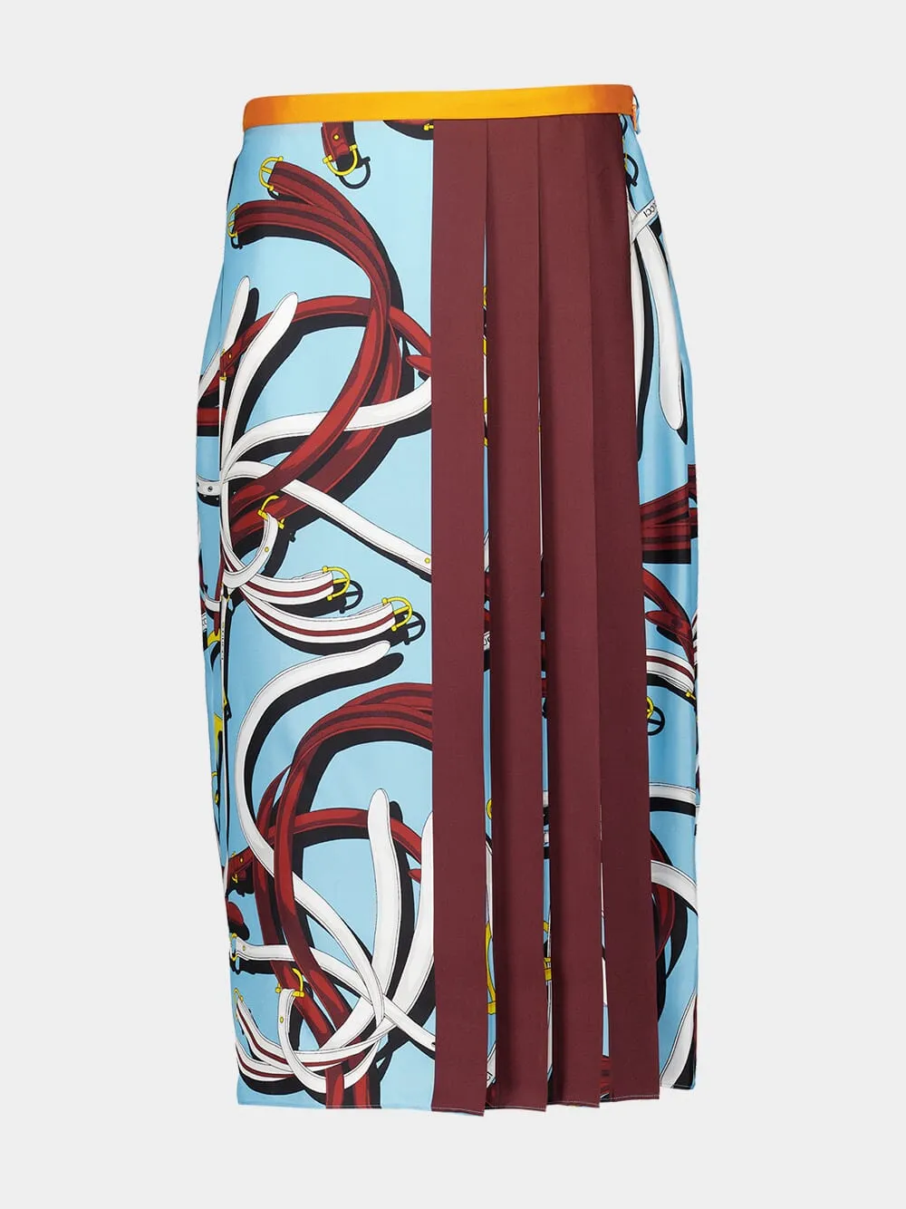 Belt Series Silk Midi Skirt