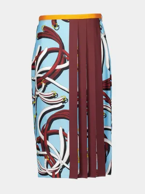Belt Series Silk Midi Skirt