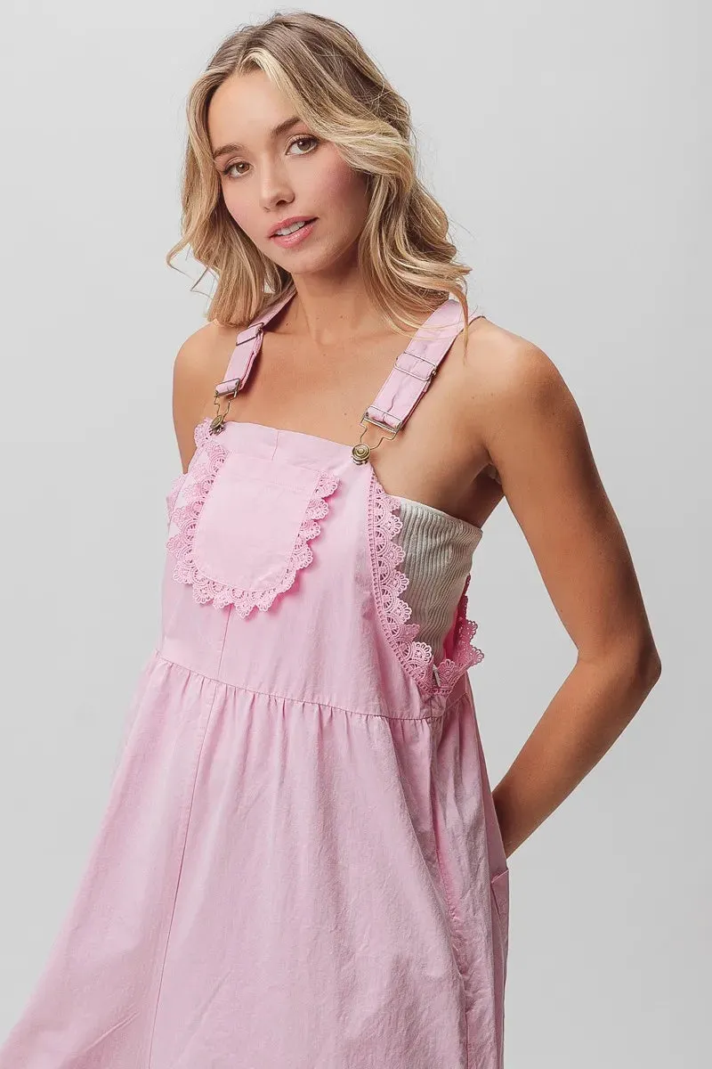 BiBi Lace Edge Detail Wide Leg Overall