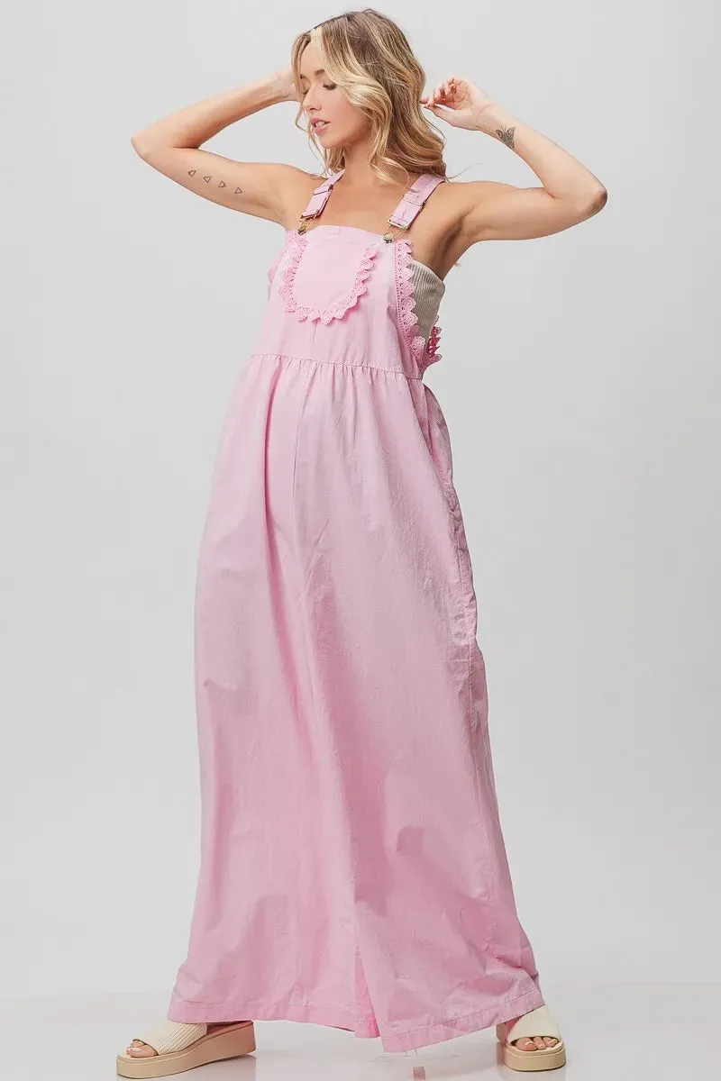 BiBi Lace Edge Detail Wide Leg Overall