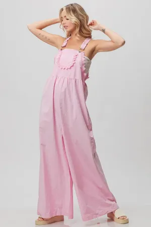 BiBi Lace Edge Detail Wide Leg Overall
