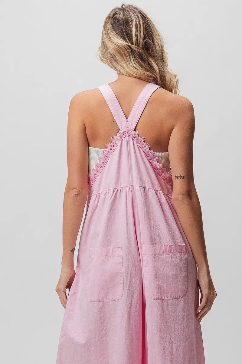 BiBi Lace Edge Detail Wide Leg Overall