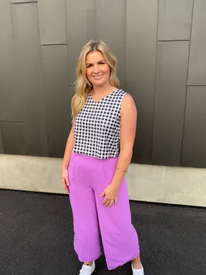 Black Gingham Top