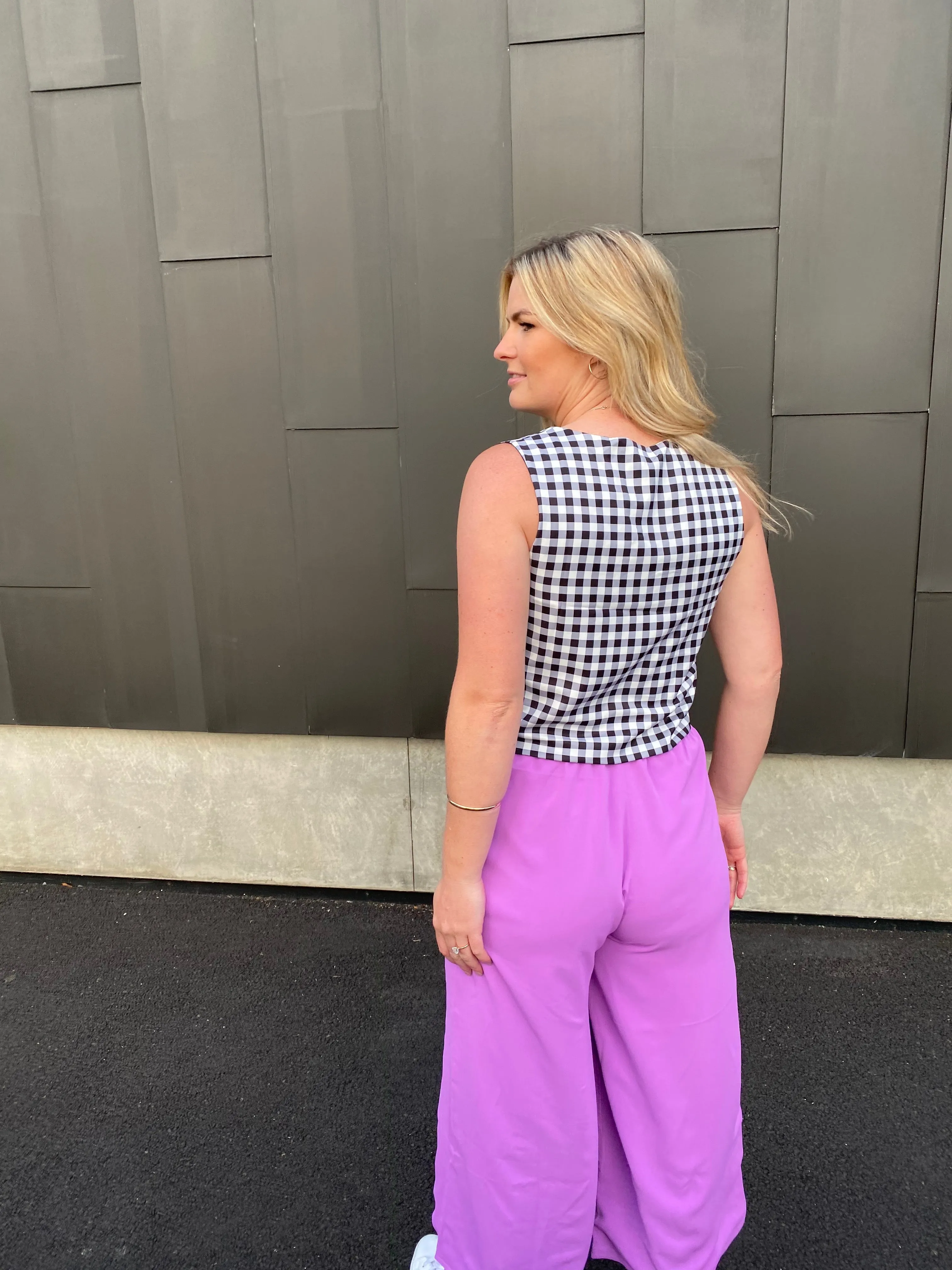 Black Gingham Top