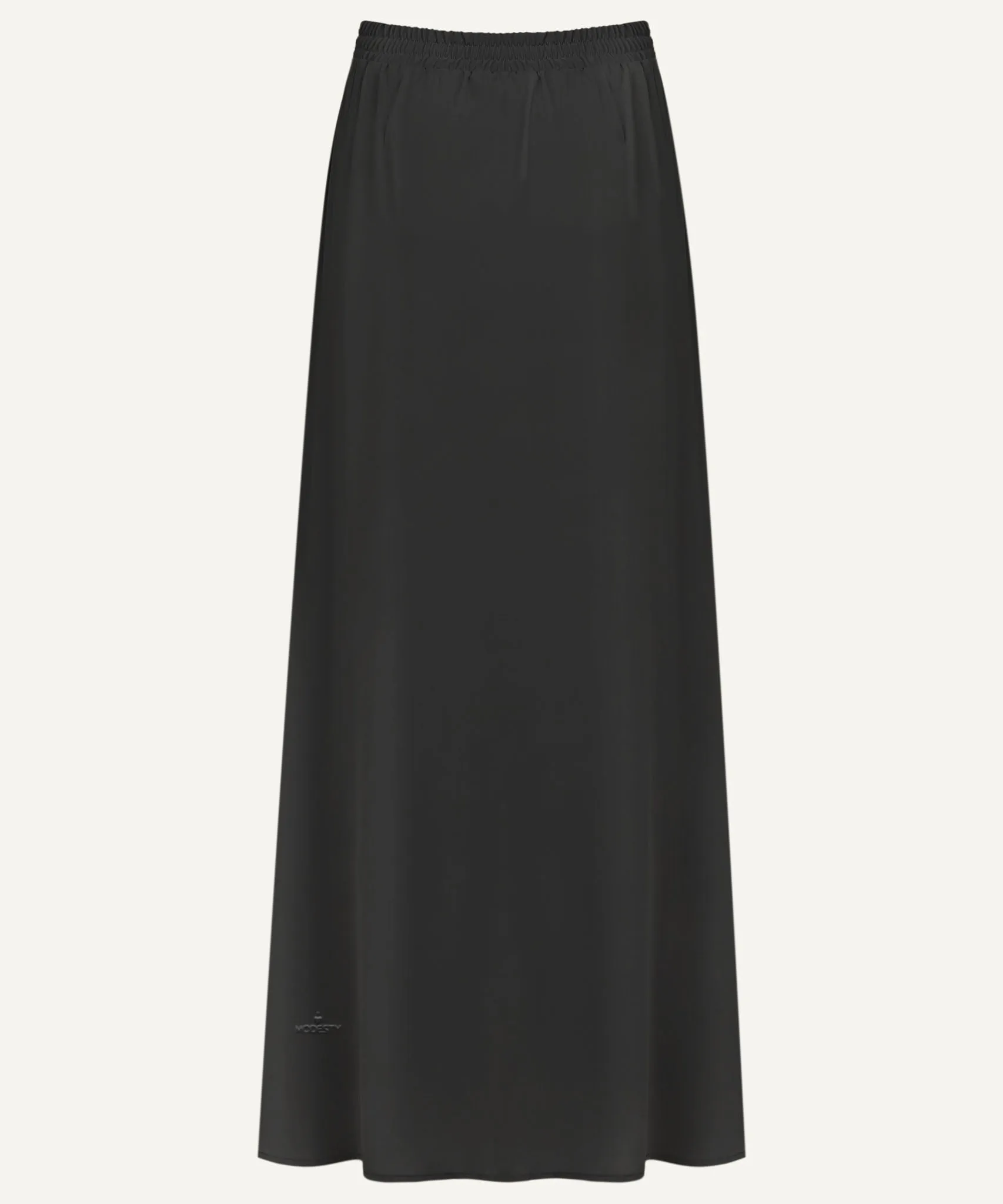 Black Pleated Chiffon Maxi Skirt