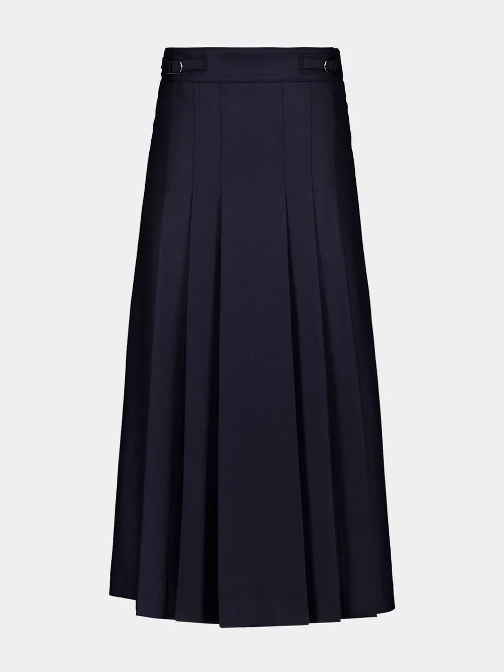 Blue Wesley Wool Midi Skirt