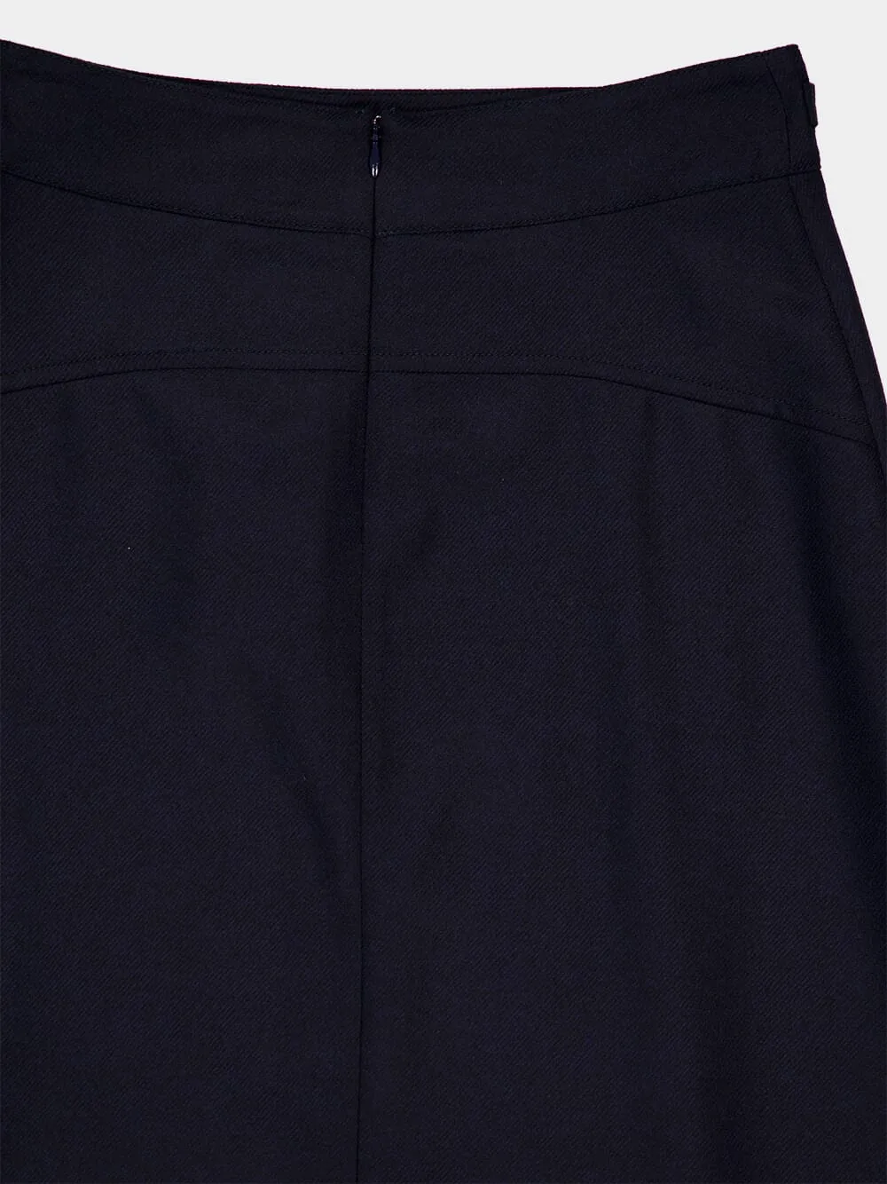 Blue Wesley Wool Midi Skirt