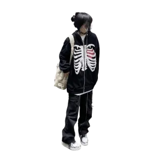 Bluza ze wzorem szkieletu UNISEX