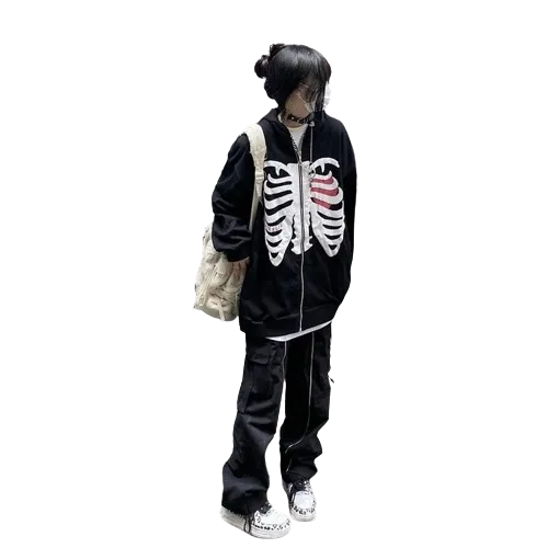 Bluza ze wzorem szkieletu UNISEX