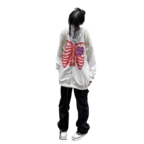 Bluza ze wzorem szkieletu UNISEX