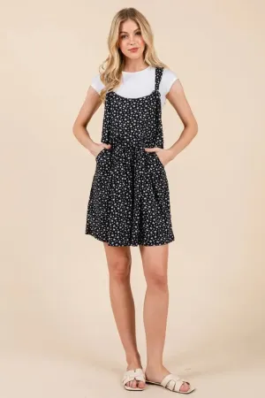 BOMBOM Floral Print Overalls with Pockets