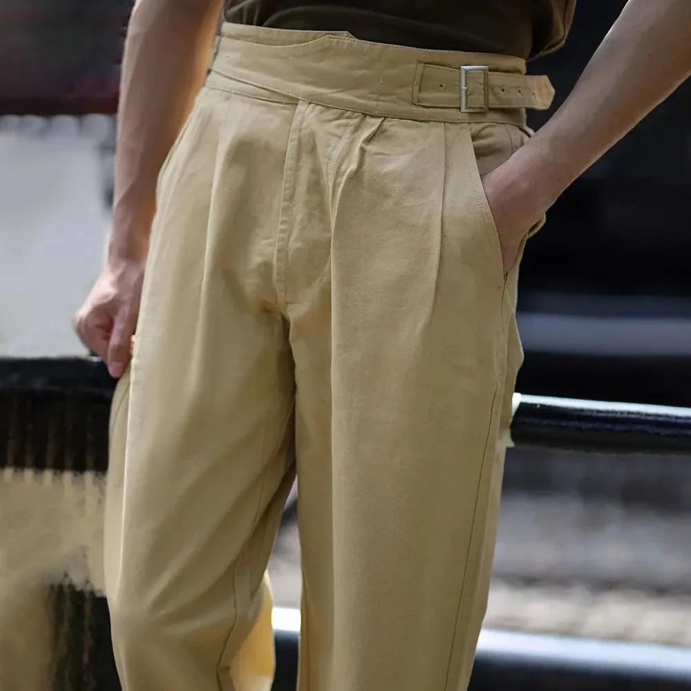 British Style Overalls Fashion Solid Straight Pants - Elegant and Comfortable Gurkha