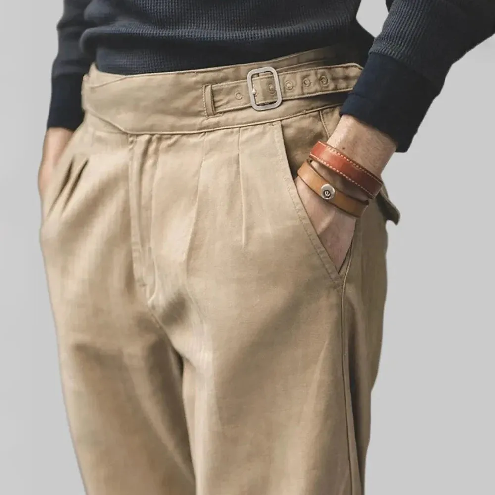 British Style Overalls Fashion Solid Straight Pants - Elegant and Comfortable Gurkha