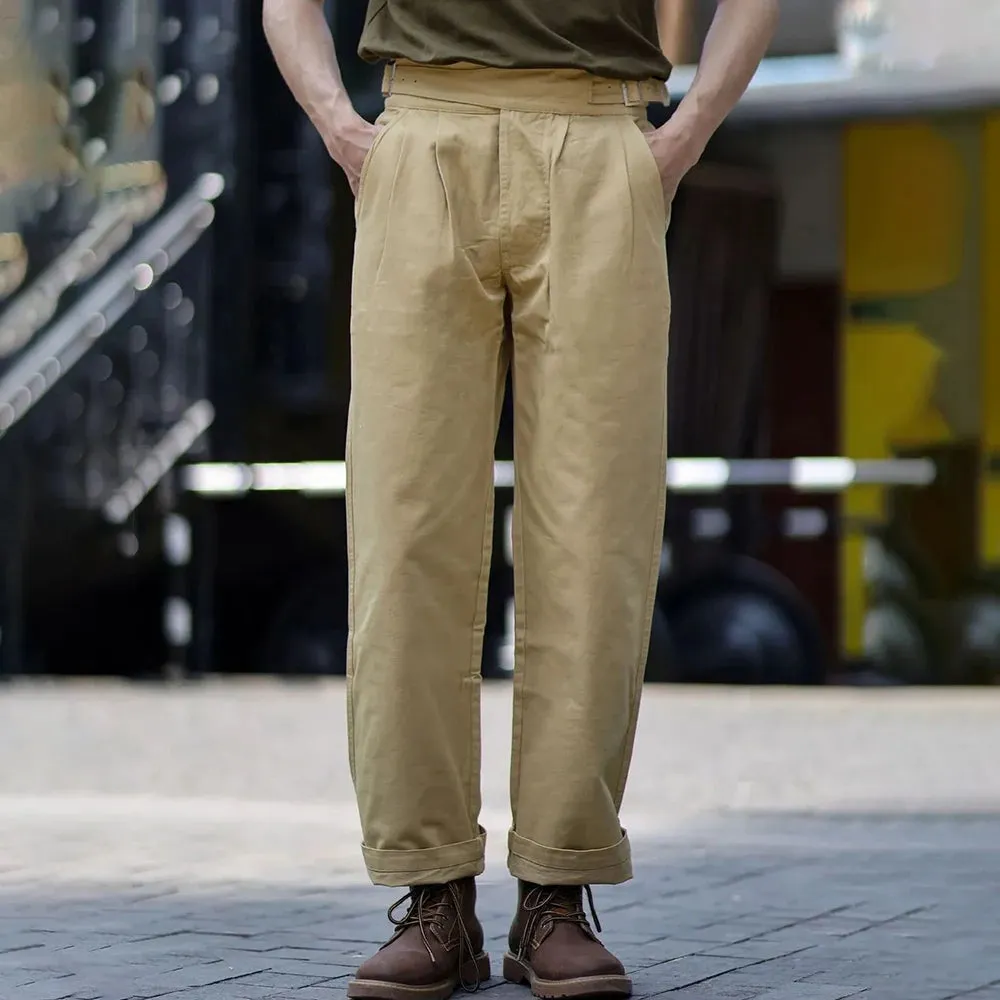British Style Overalls Fashion Solid Straight Pants - Elegant and Comfortable Gurkha