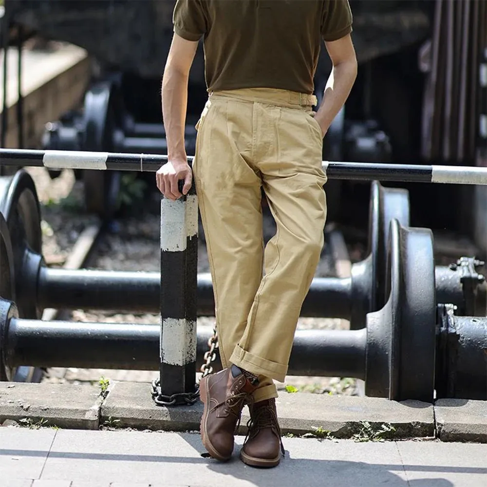 British Style Overalls Fashion Solid Straight Pants - Elegant and Comfortable Gurkha