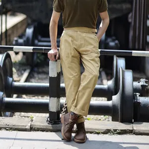 British Style Overalls Fashion Solid Straight Pants - Elegant and Comfortable Gurkha
